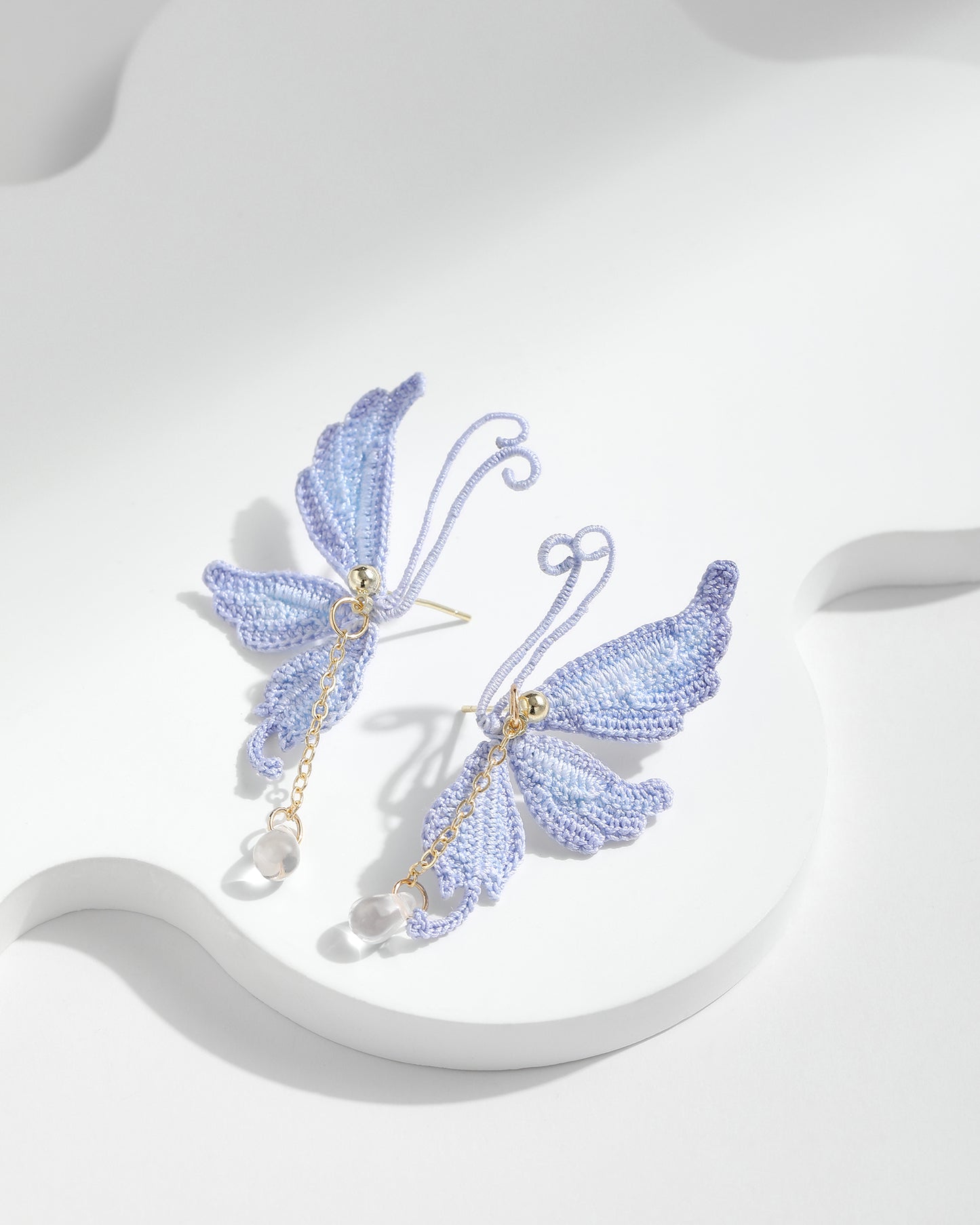 Micro Crochet Earring | Butterfly stud
