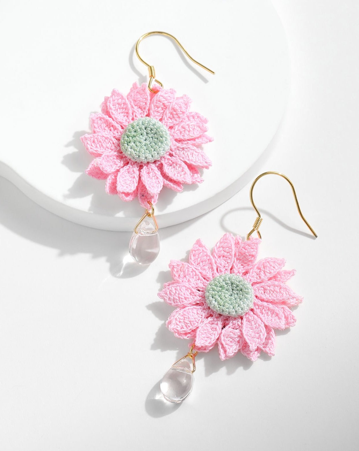 Micro Crochet Earring | Pink Gerbera Daisy