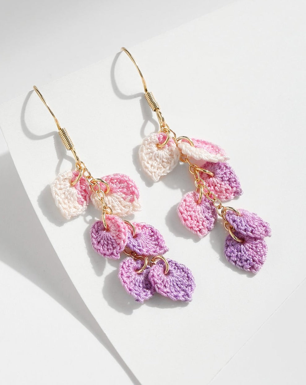 Micro  Crochet Earring | Tassel leaves