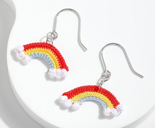 Micro Crochet Earring | Rainbow