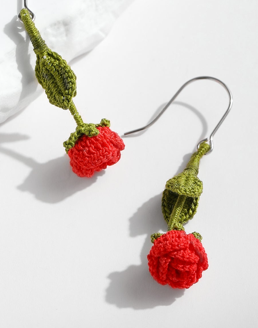 Micro Crochet Bracelet | Rose with Stem