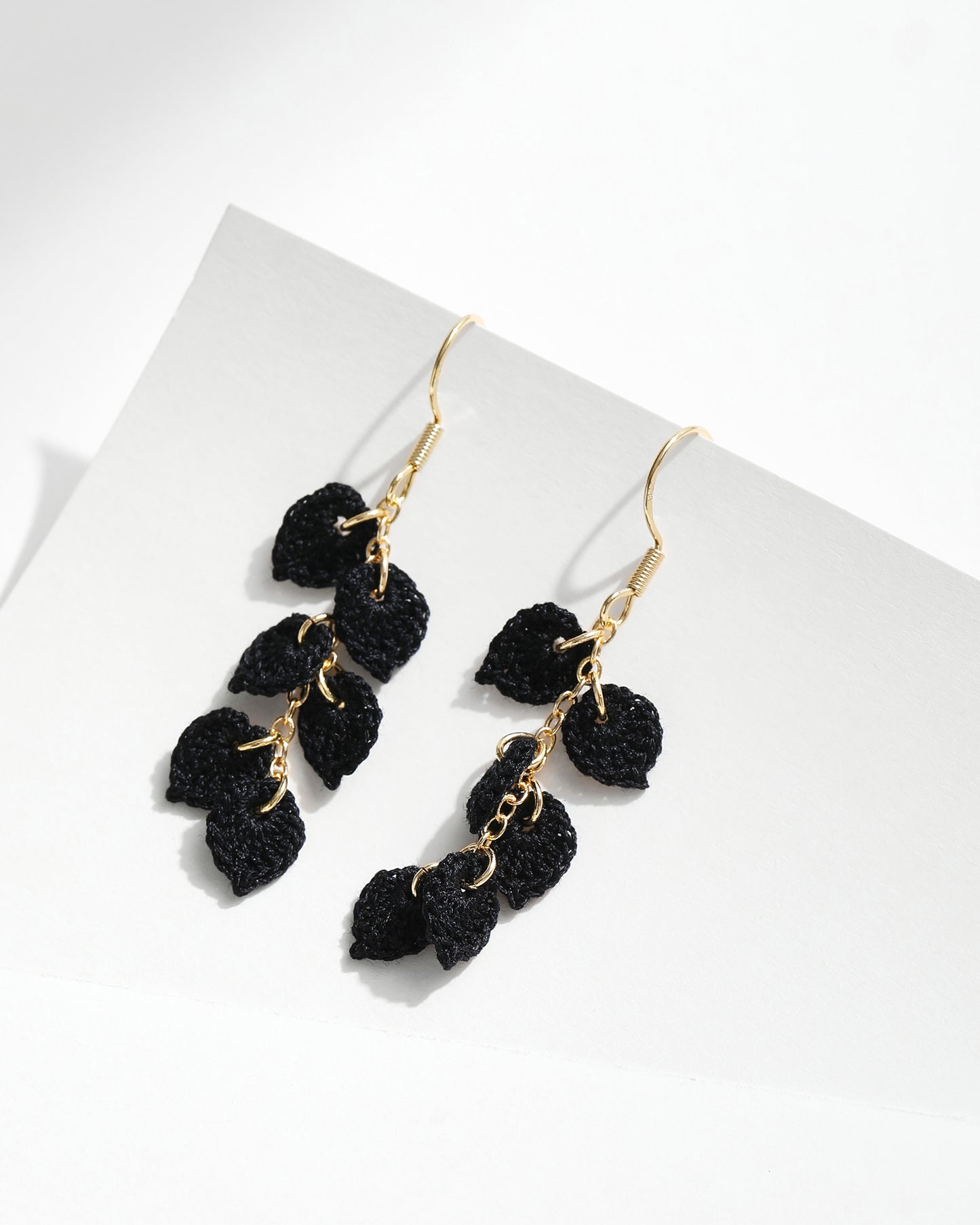 Micro  Crochet Earring | Tassel leaves
