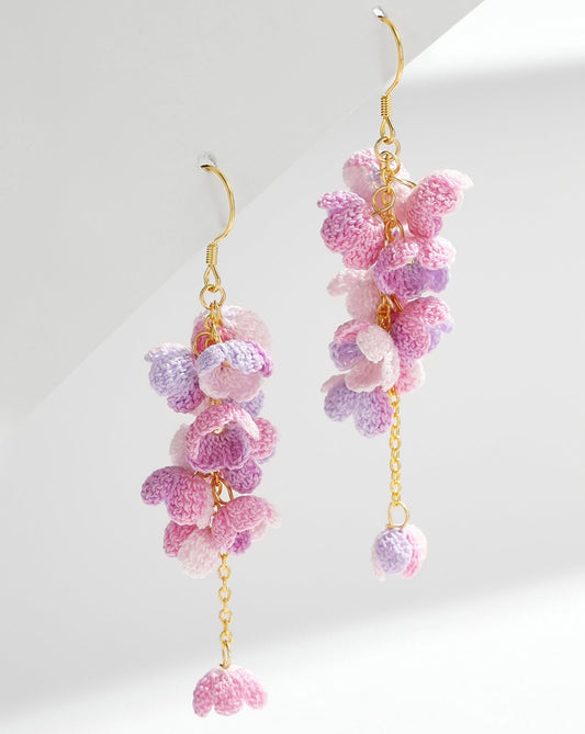 Micro Crochet Earring | Cascading Flowers