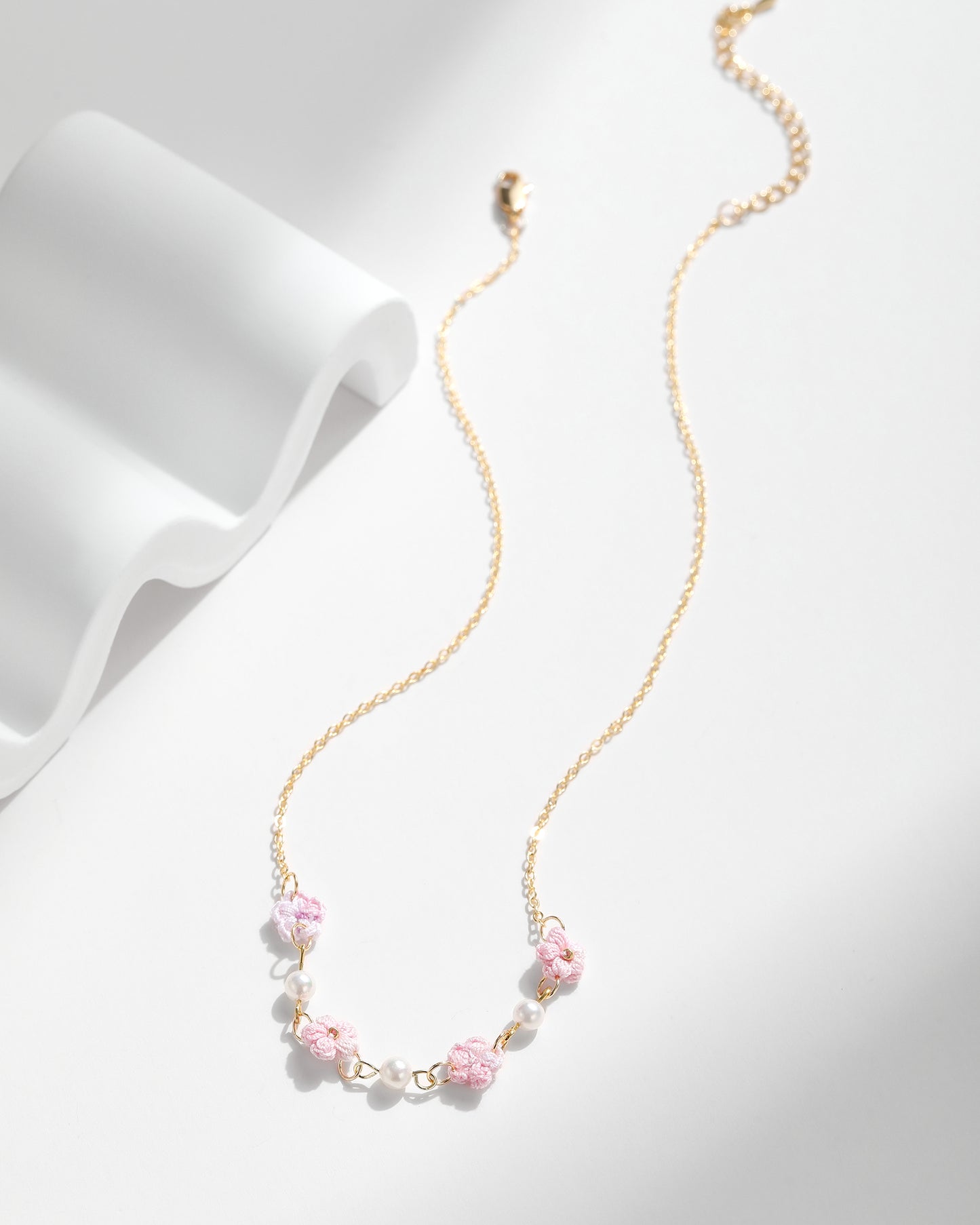 Micro Crochet Necklace | Puff Flowers
