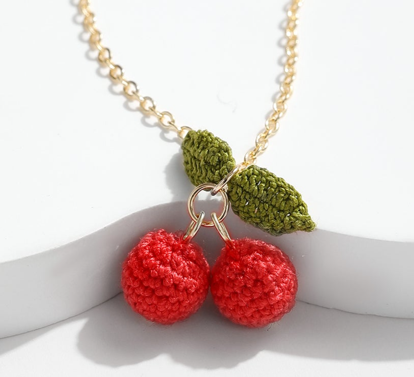 Micro Crochet Necklace | Cherry