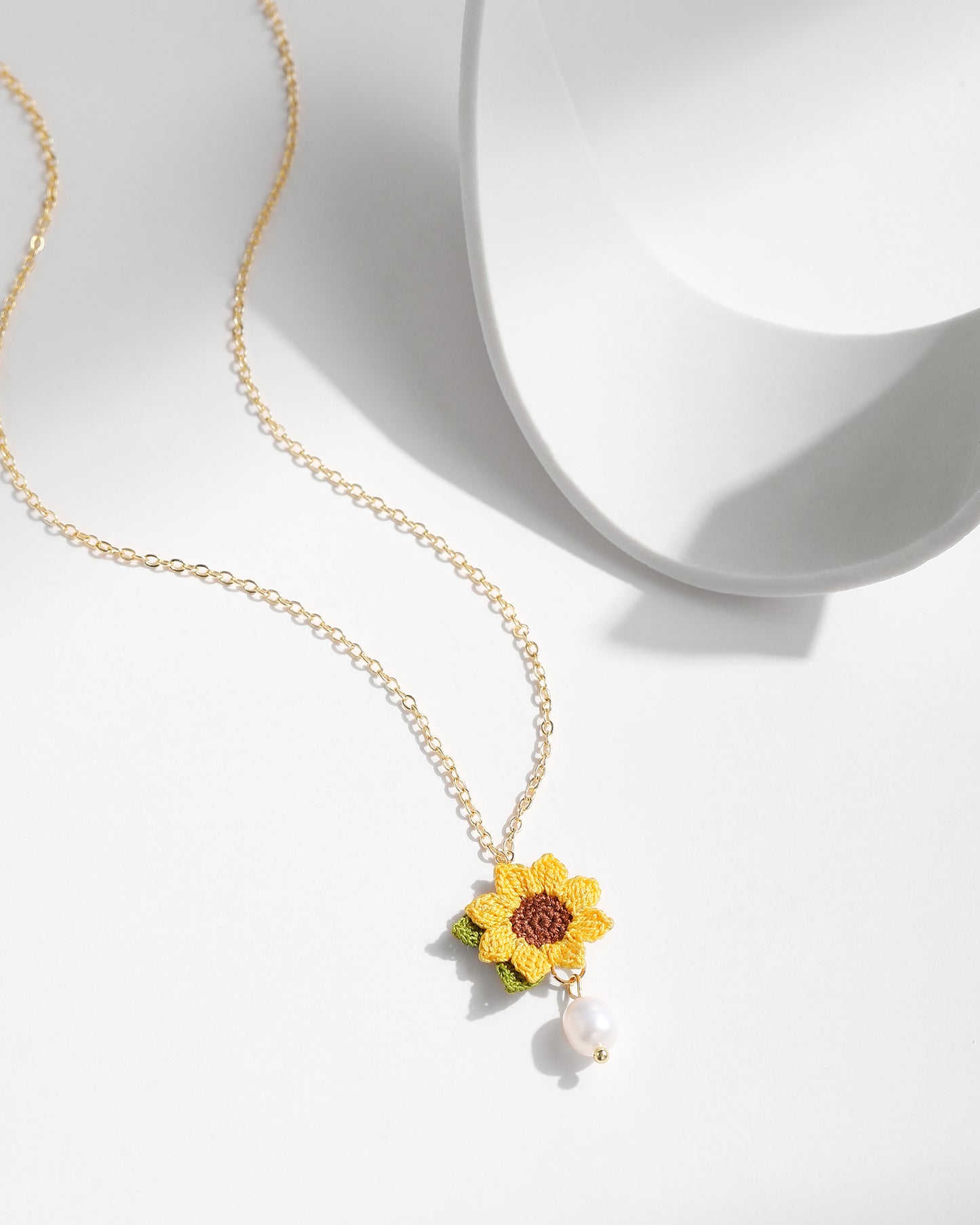Micro Crochet Necklace | Sunflower