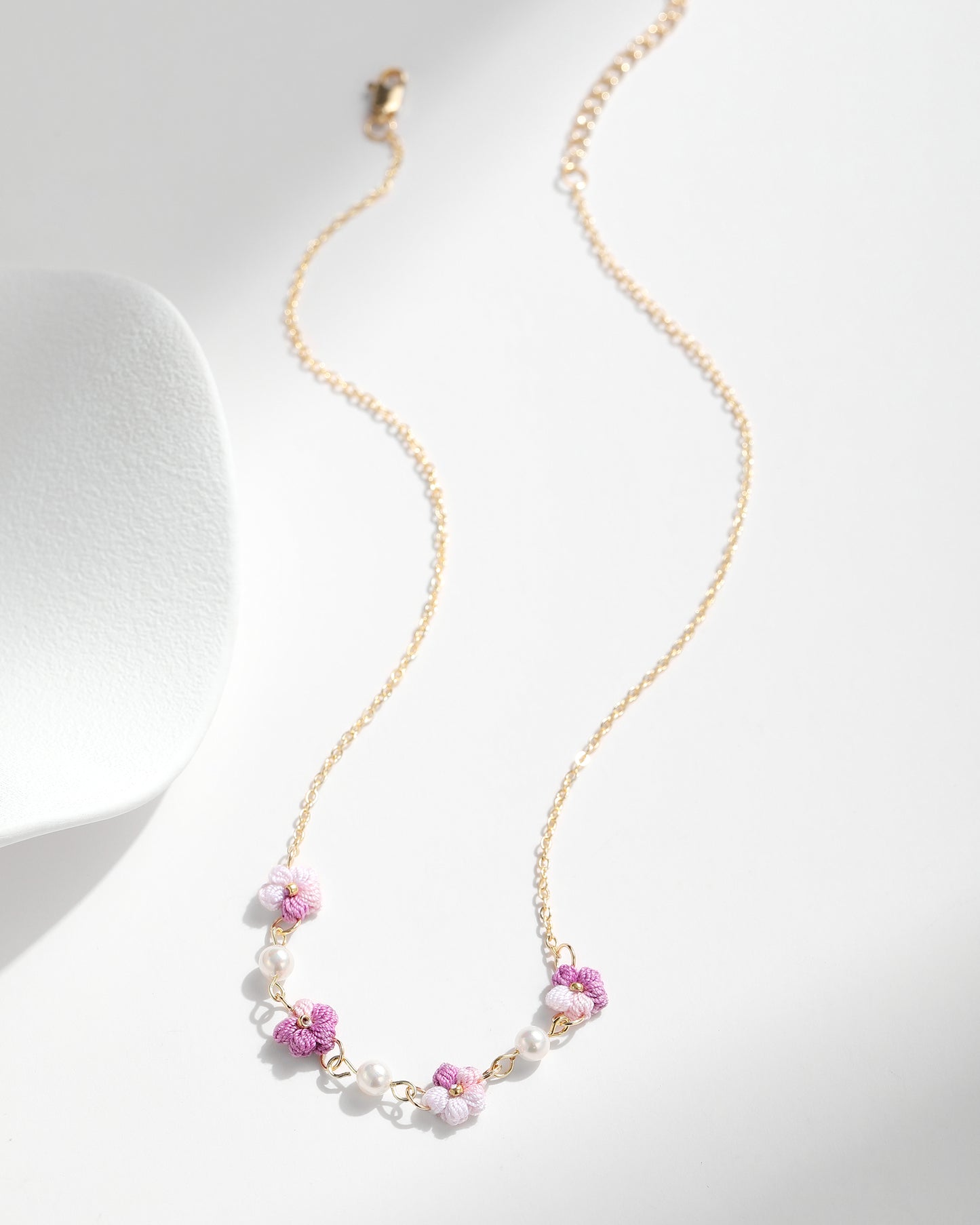 Micro Crochet Necklace | Puff Flowers