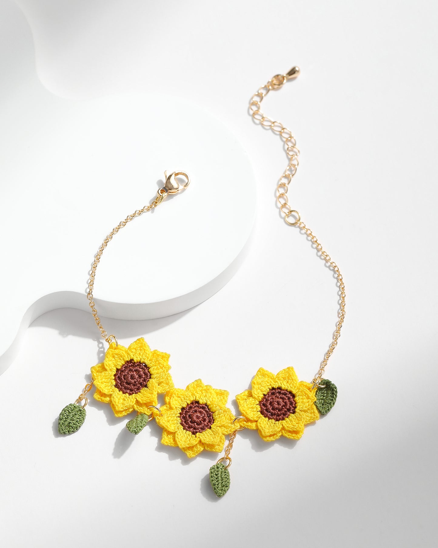 Micro Crochet Sunflower Earrings - Handmade Sunflower Jewelry, Boho summer Gift