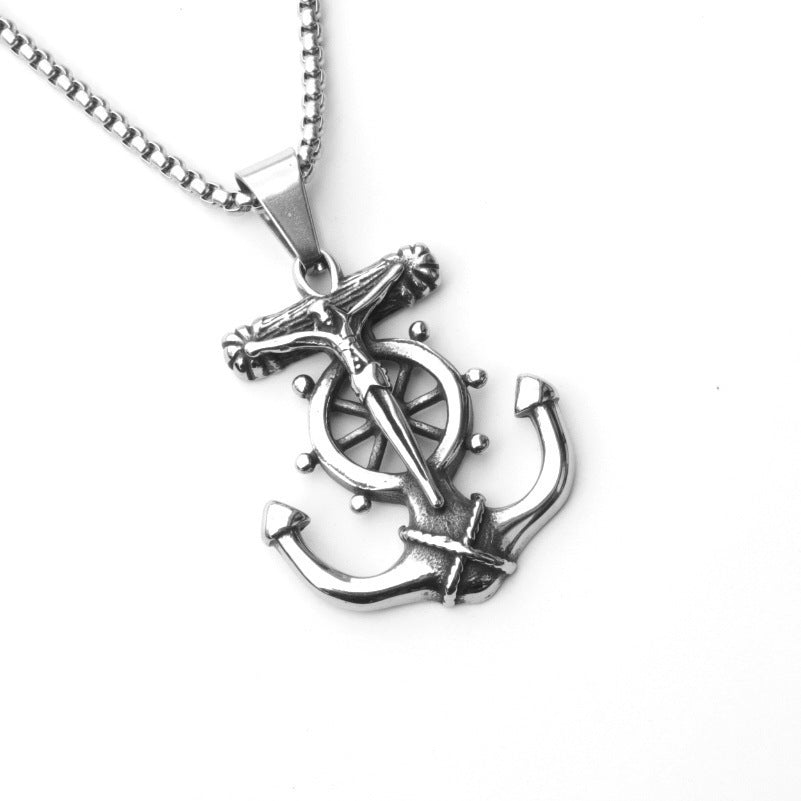 Stainless Steel Necklace | Anchor & Skull