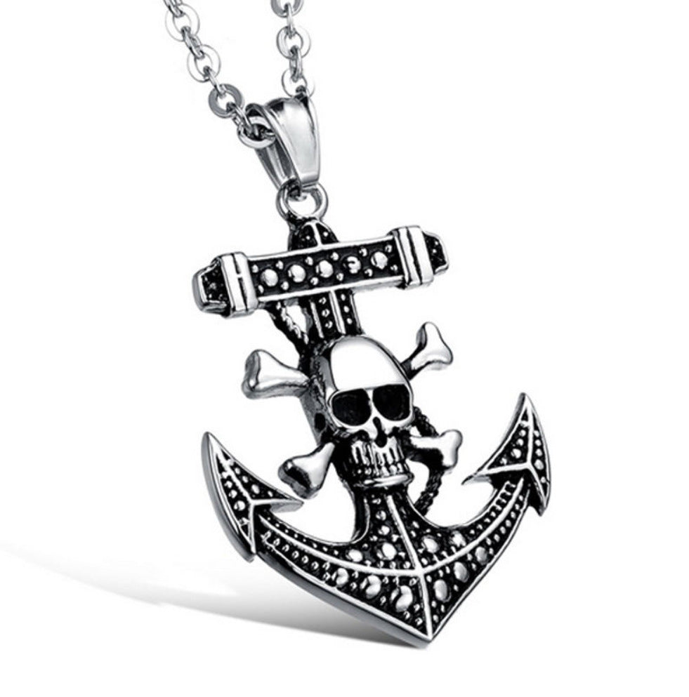 Stainless Steel Necklace | Anchor & Skull