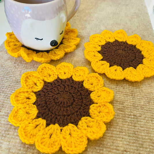 Crochet Coaster ｜Sunflower