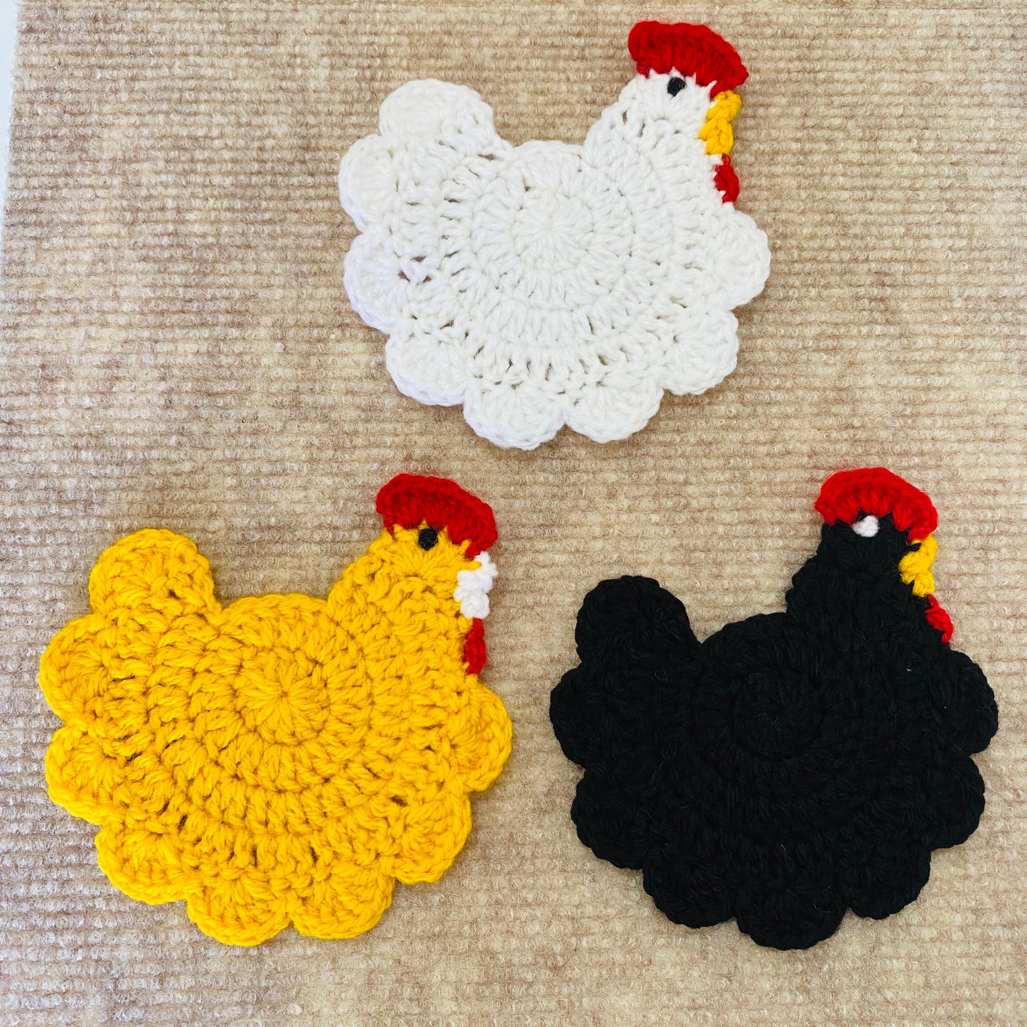 Crochet Coaster |Chicken