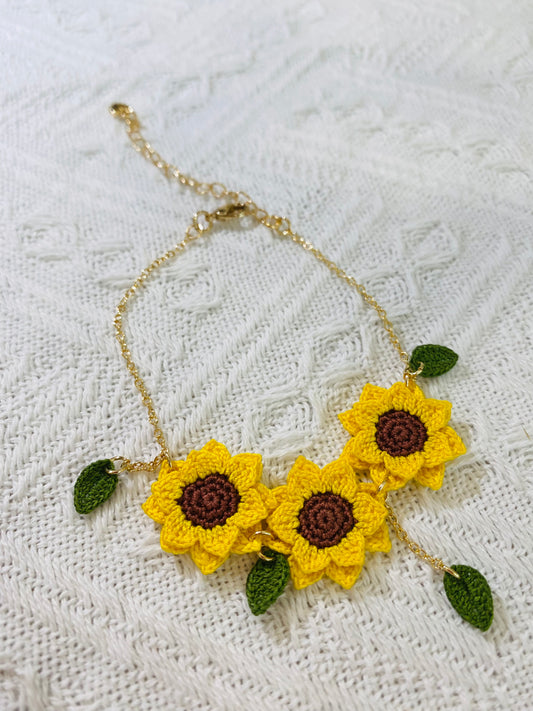 Micro Crochet Bracelet  | Sunflowers