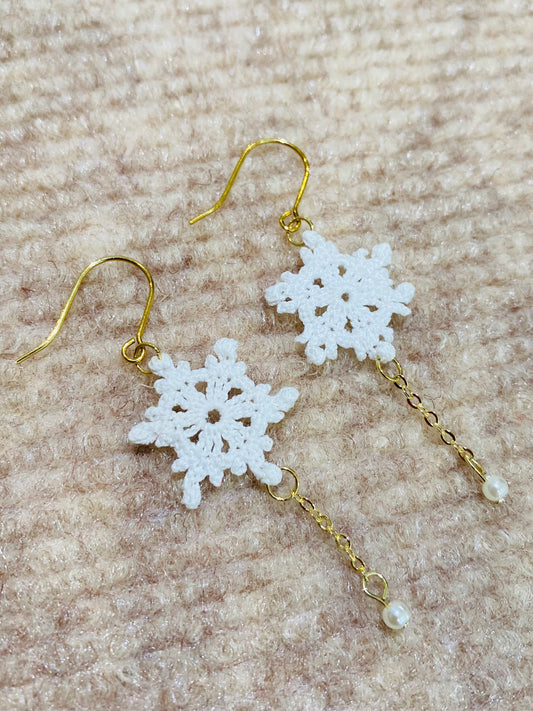 Micro Crochet Earring | Chrismas Snowflakes