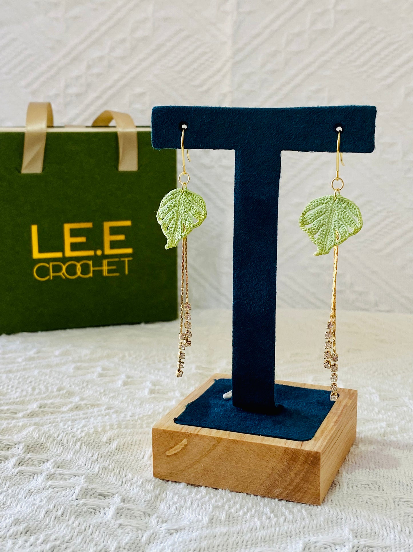 Micro Crochet Earring | Monstera