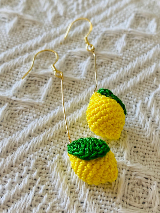 Micro  Crochet Earring | Lemon