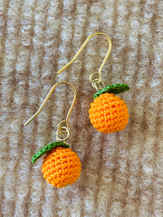 Micro  Crochet Earring | Orange