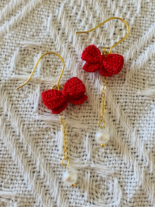 Micro Crochet Earring | Bow Drop