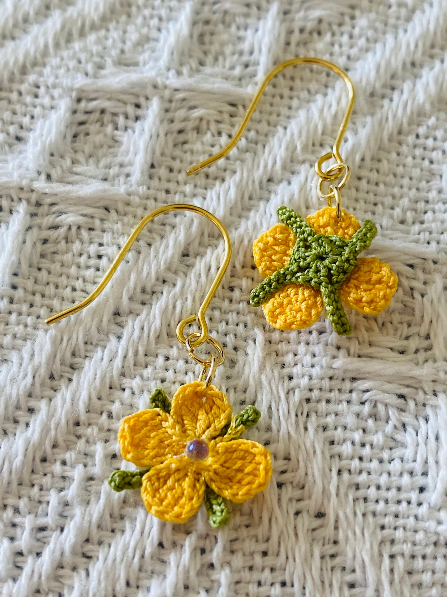 Micro Crochet Earring | Canola Flower