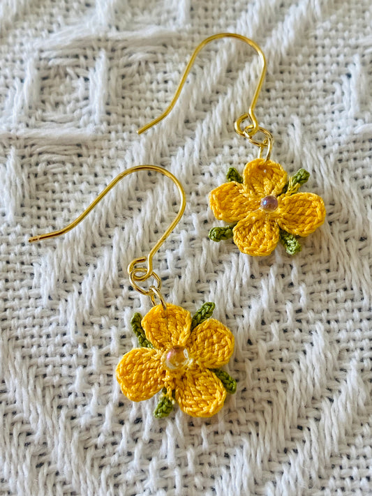 Micro Crochet Earring | Canola Flower
