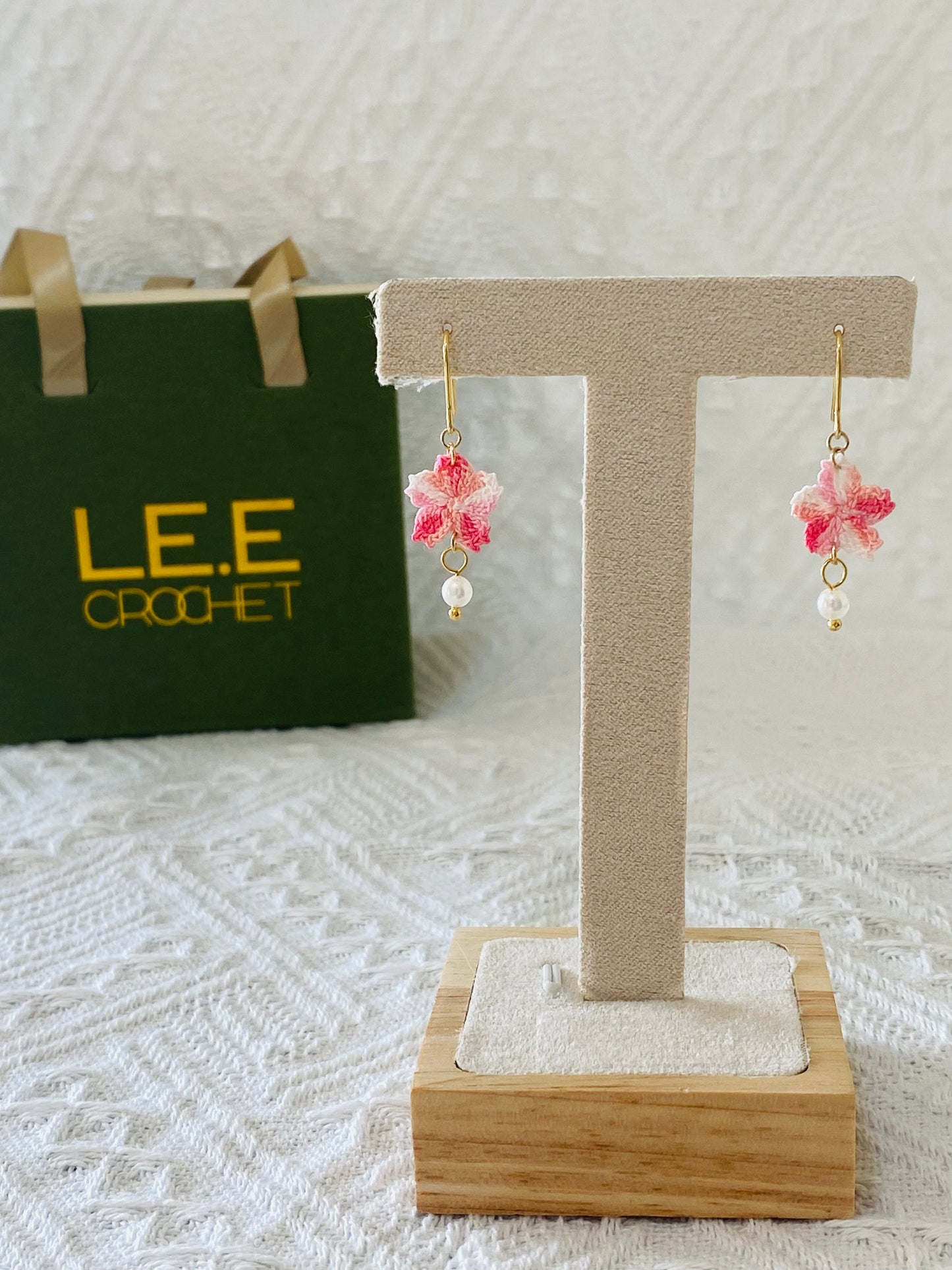Micro Crochet Earring | Cherry Blossom