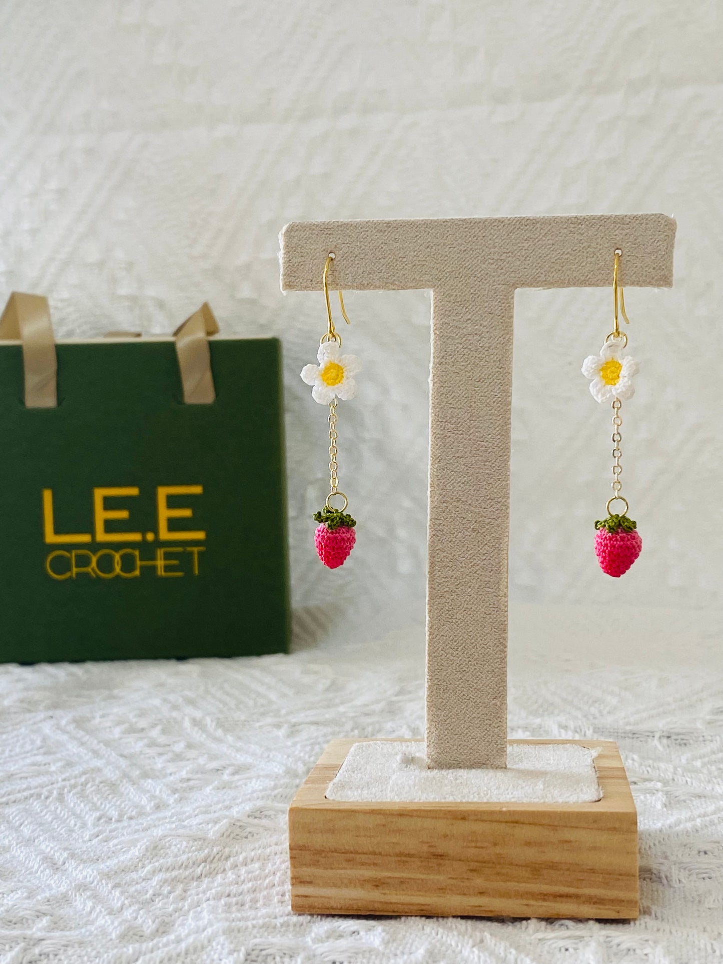 Micro Crochet Earring | Pink Strawberry