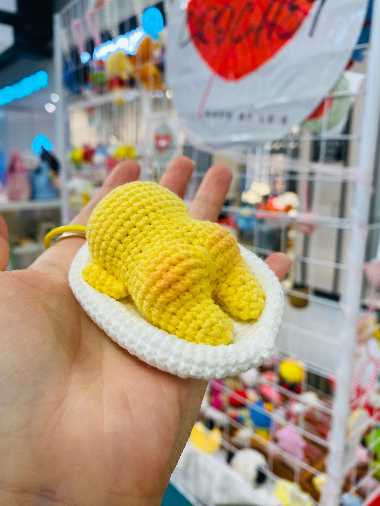 Crochet Lazy Egg Keychain | Handmade Cute Keyring | Australian Souvenir