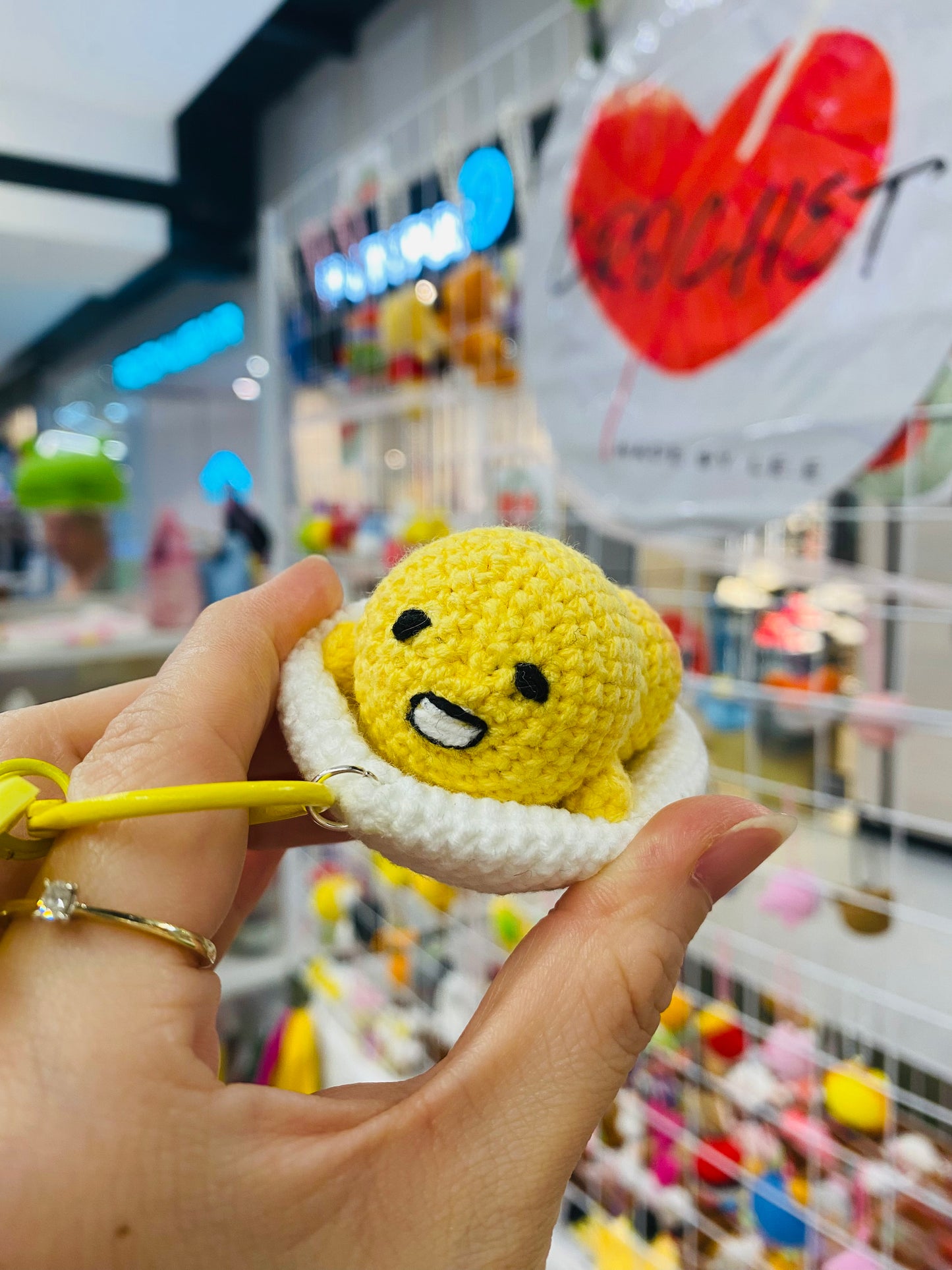 Crochet Lazy Egg Keychain | Handmade Cute Keyring | Australian Souvenir