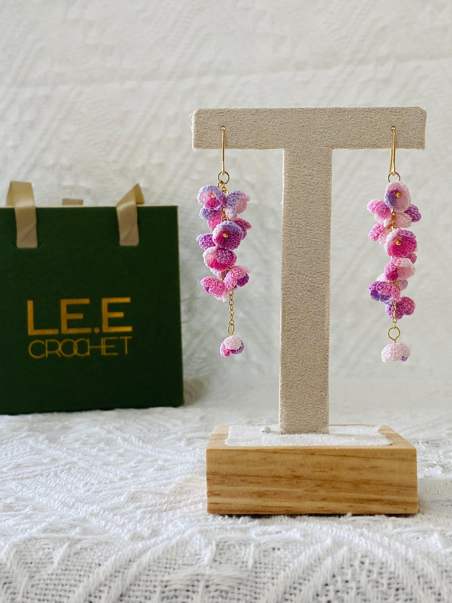 Micro Crochet Earring | Cascading Flowers
