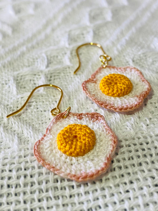 Micro Crochet Earring | Fried Egg