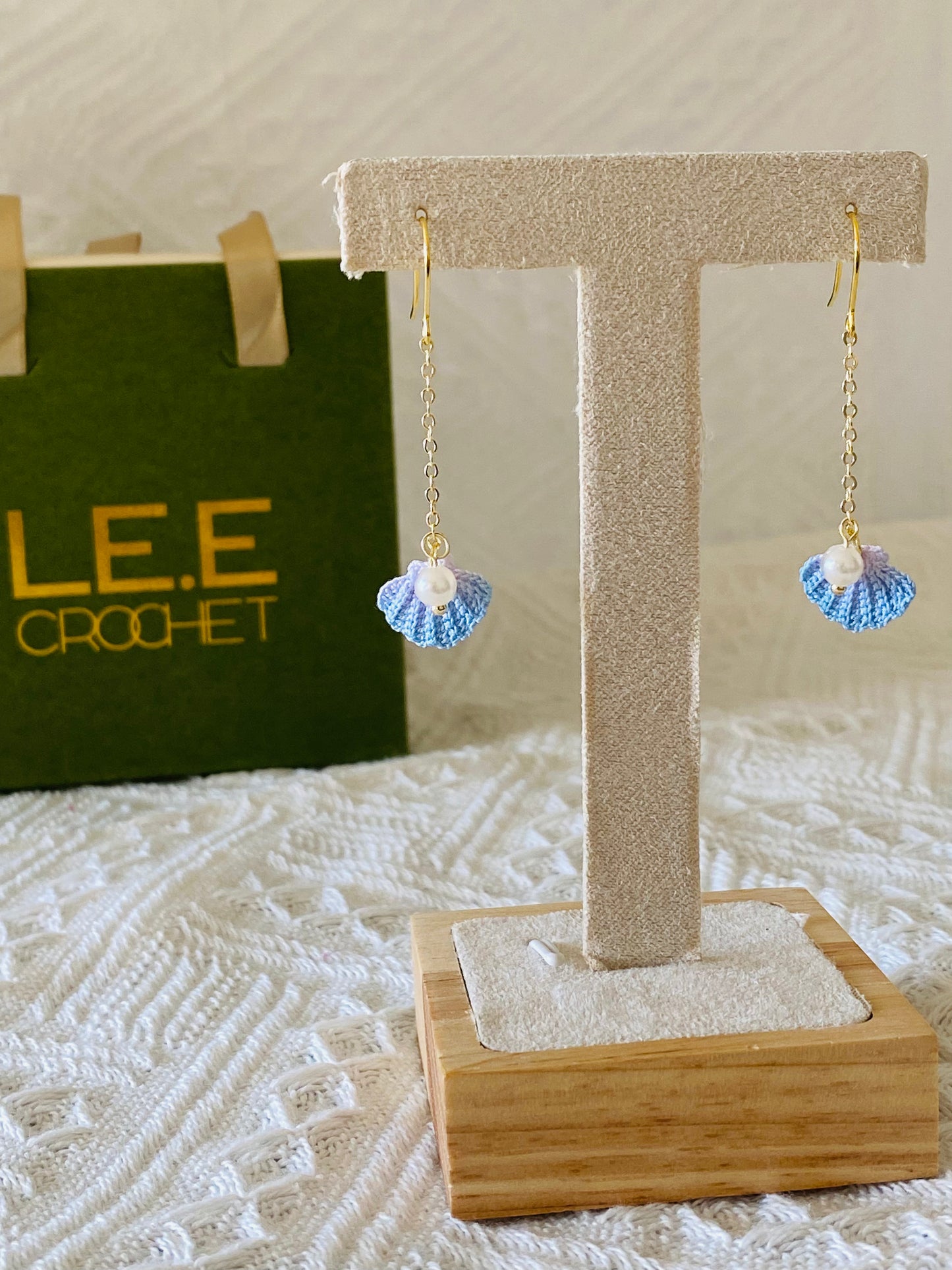 Micro Crochet Earring | Seashell and Pearl