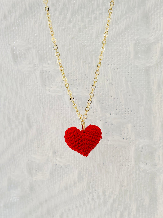 Micro  Crochet Necklace  | Love Heart