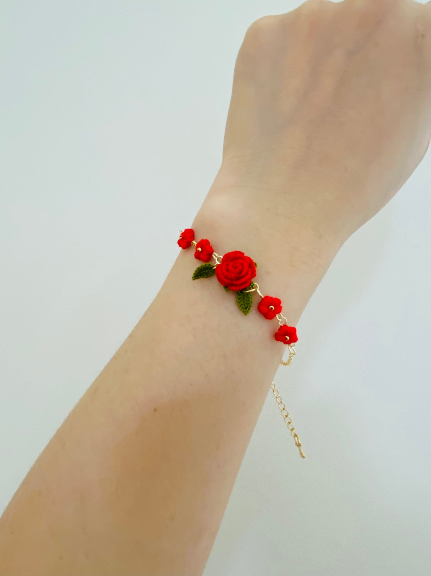 Micro Crochet Bracelet | Rose with Puff flowers