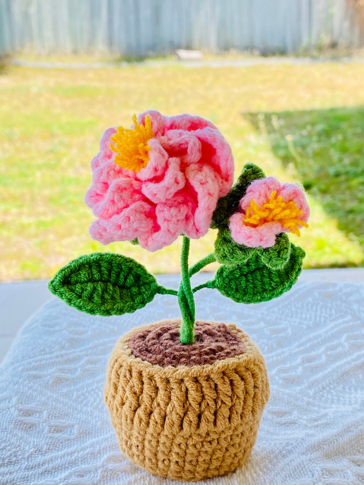 Crochet Pot Plant | Camellia