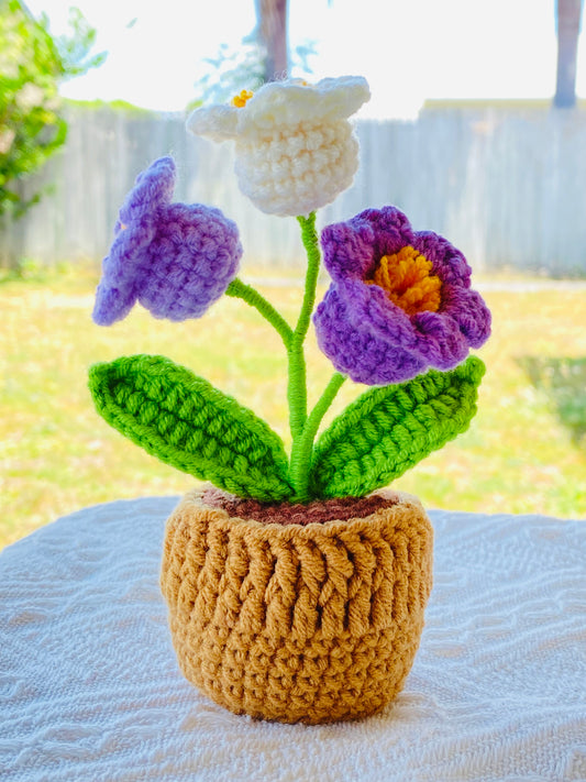 Crochet Pot Plant | Lily of the valley
