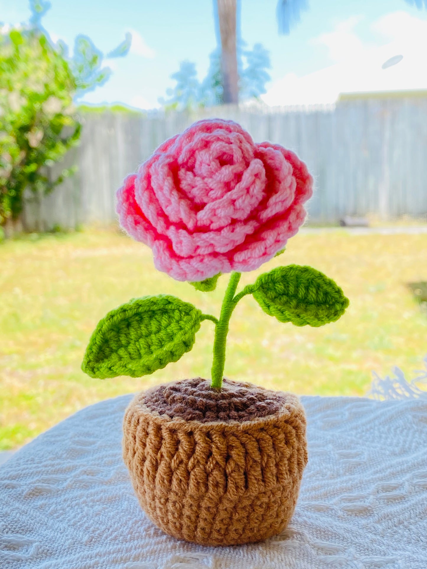 Crochet Pot Plant | Rose