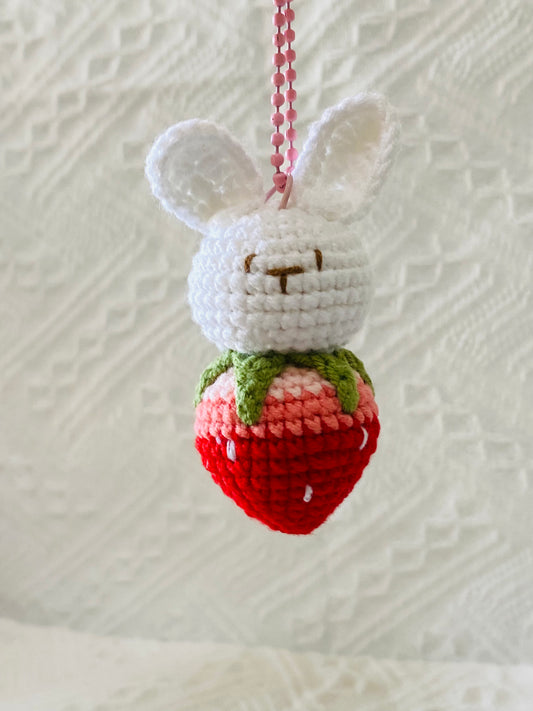 Crochet Keychains | Strawberry Bunny