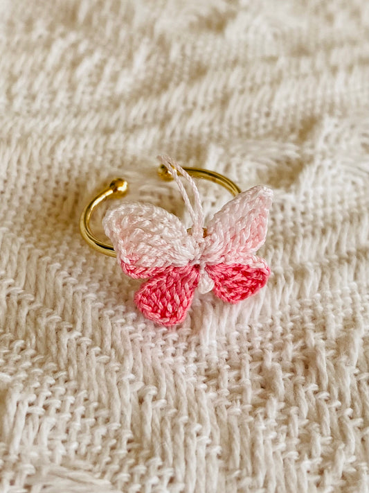 Micro Crochet Ring  | Butterfly