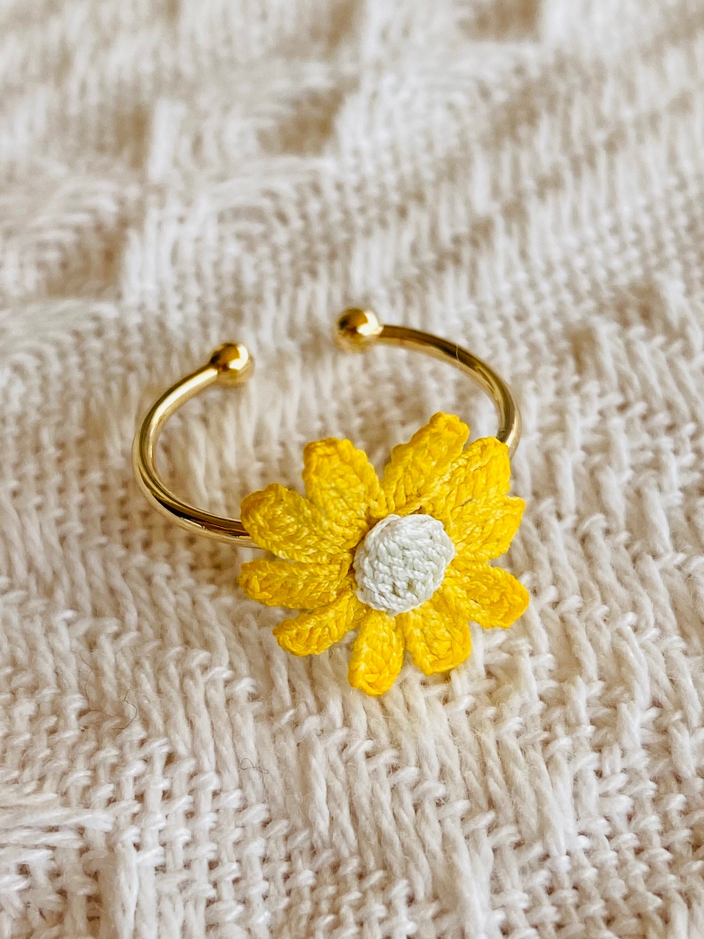 Micro Crochet Ring | Multi Petaled Flower
