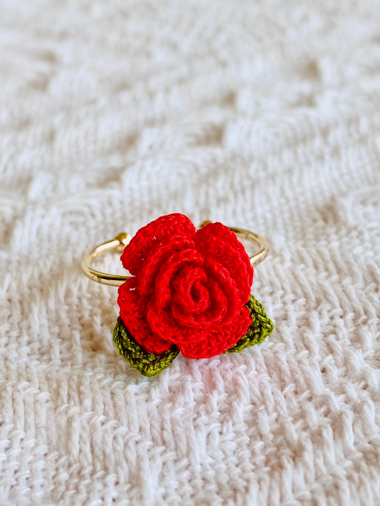 Micro Crochet Ring | Rose