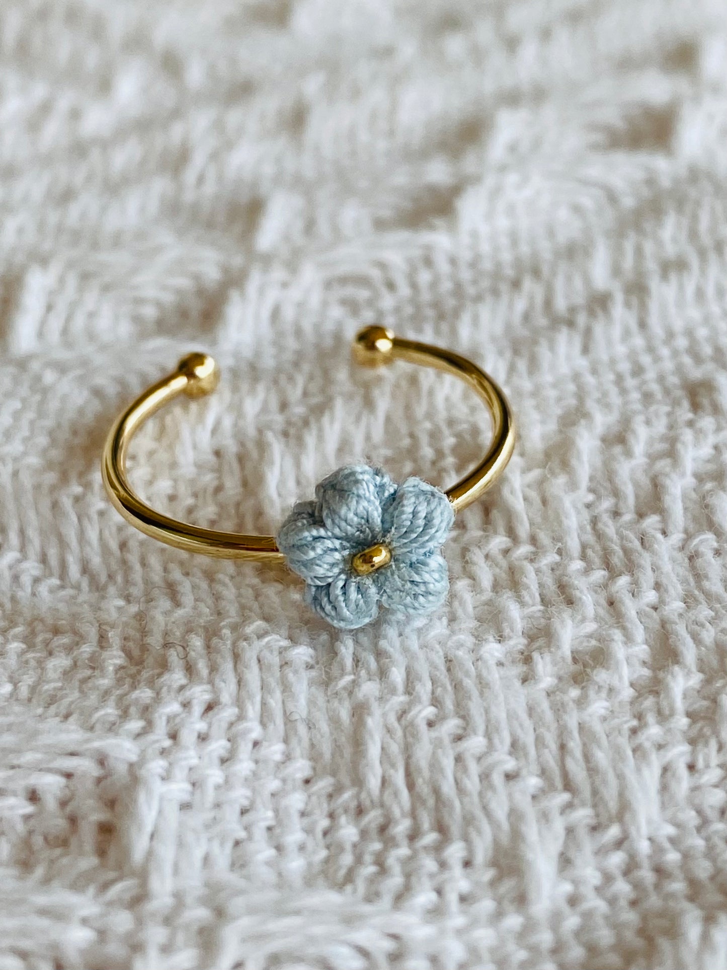 Micro Crochet Ring | Puff Flower