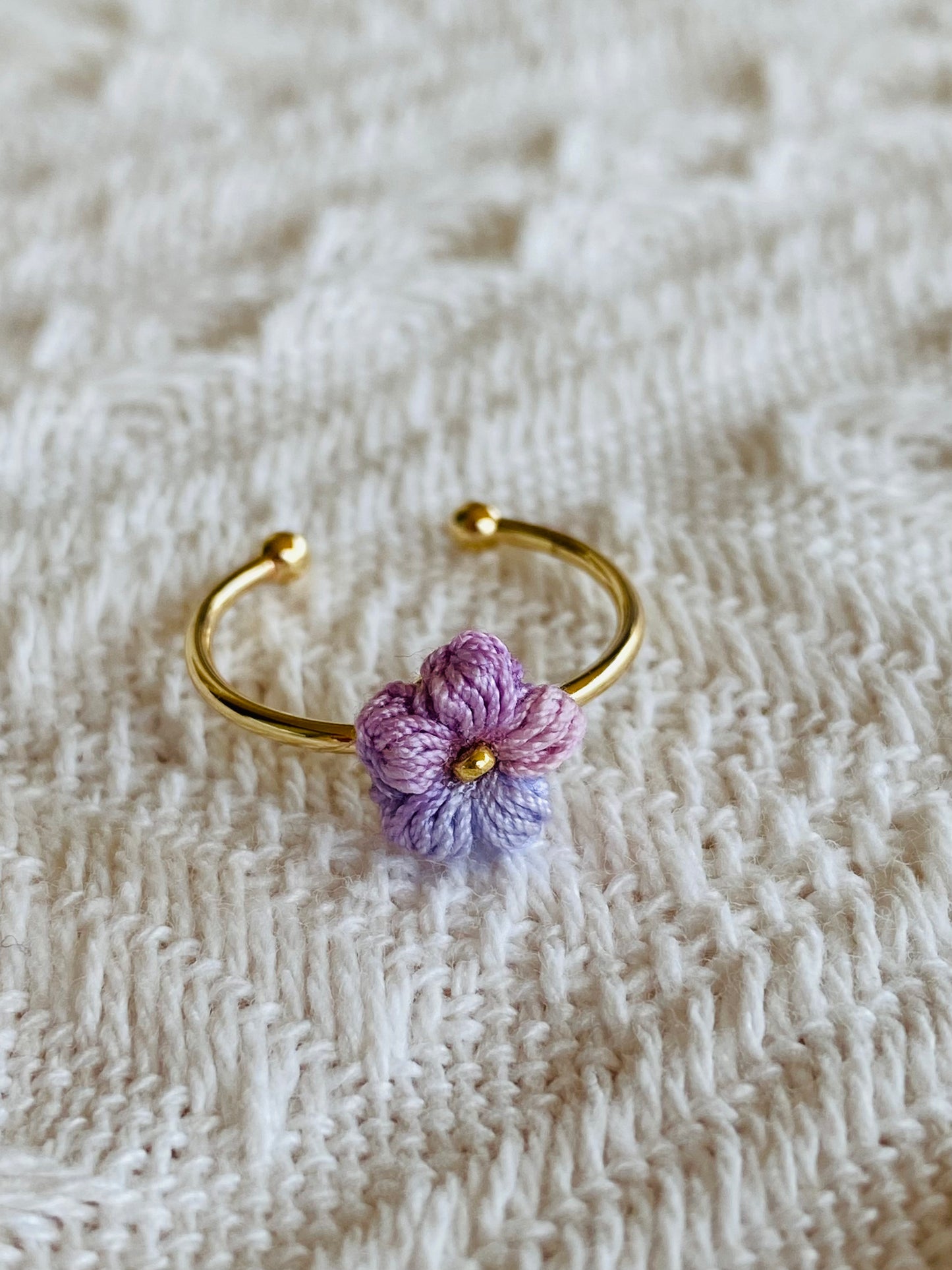Micro Crochet Ring | Puff Flower