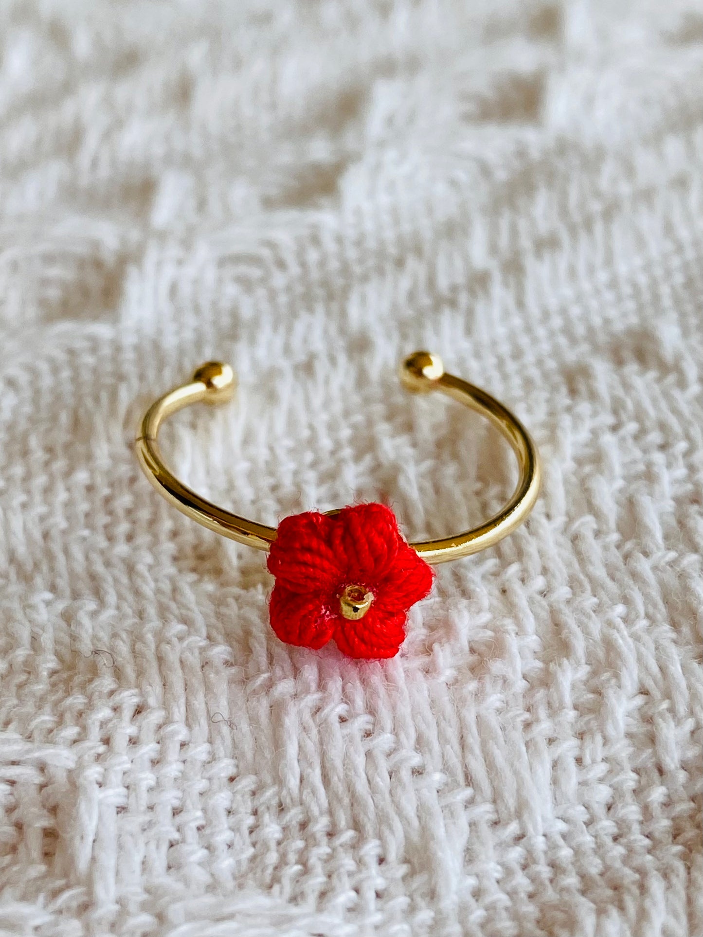 Micro Crochet Ring | Puff Flower