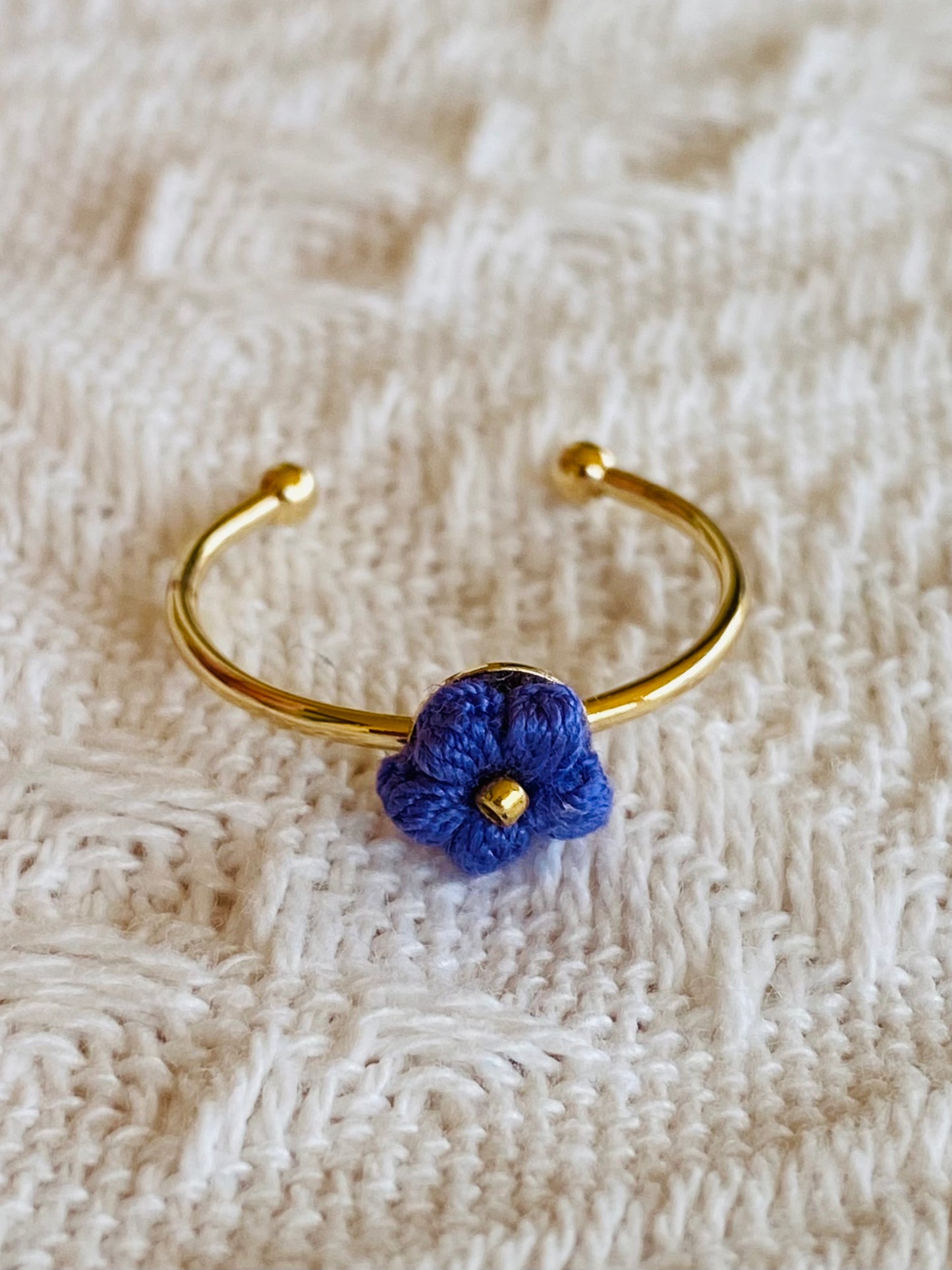 Micro Crochet Ring | Puff Flower
