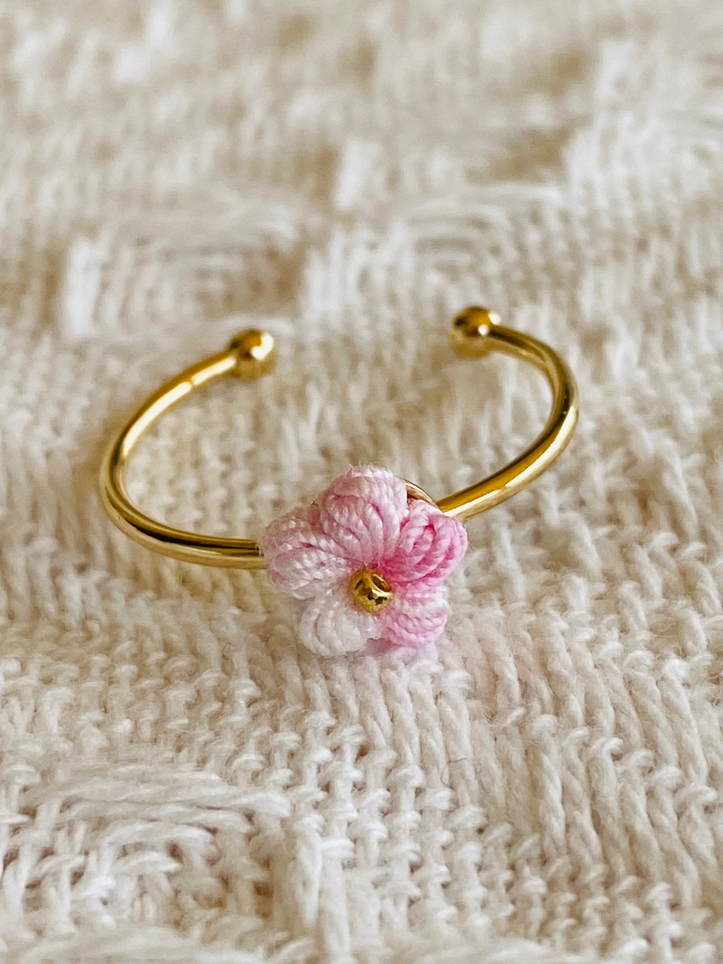 Micro Crochet Ring | Puff Flower