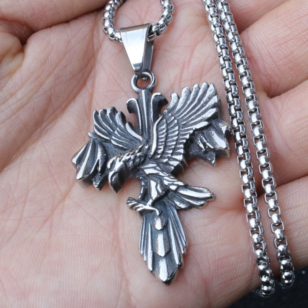 Stainless Steel Eagle Cross Necklace
