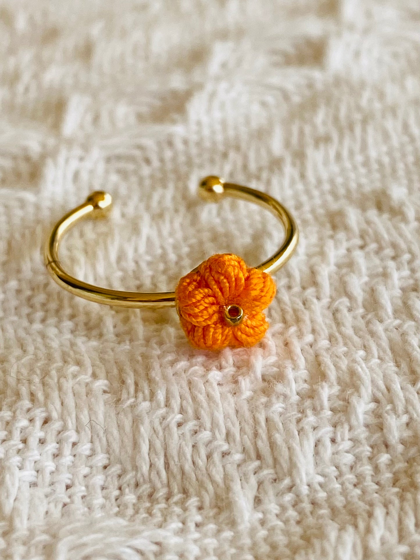 Micro Crochet Ring  | Puff Flower