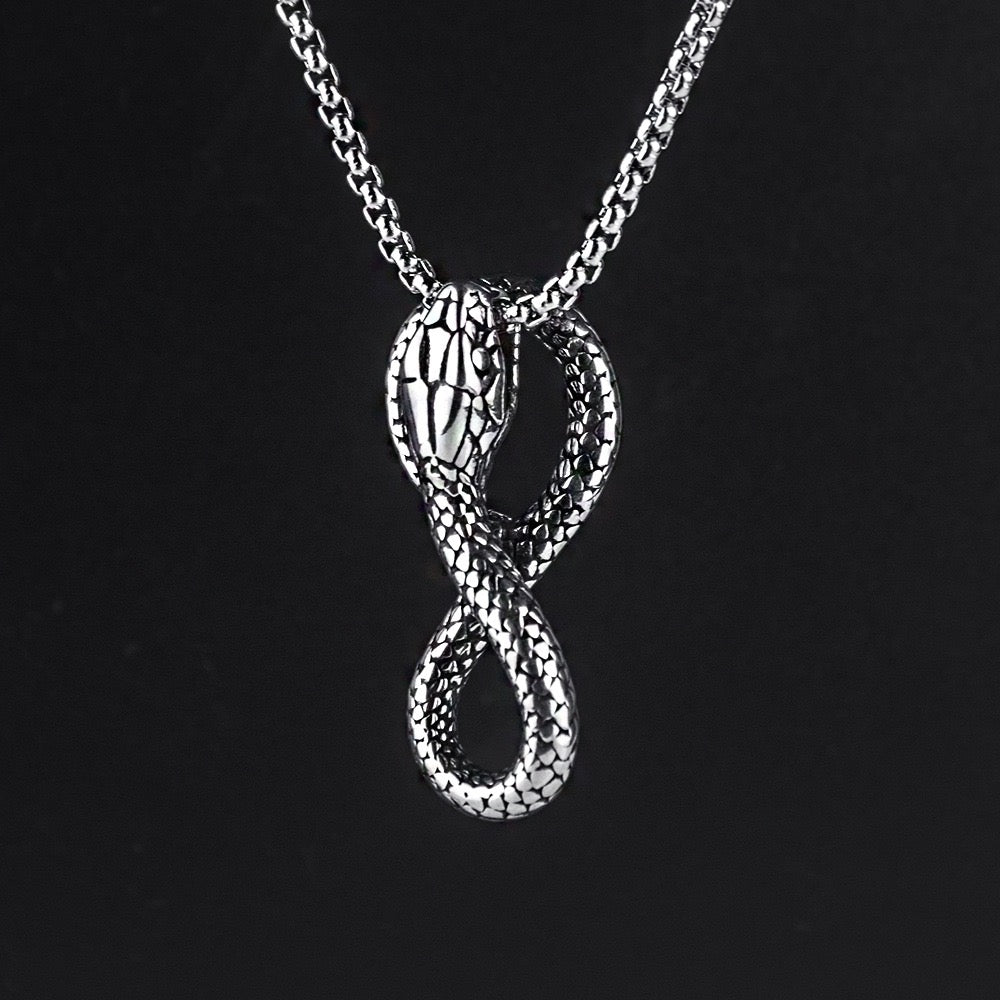 Stainless Steel Ouroboros Snake Necklace