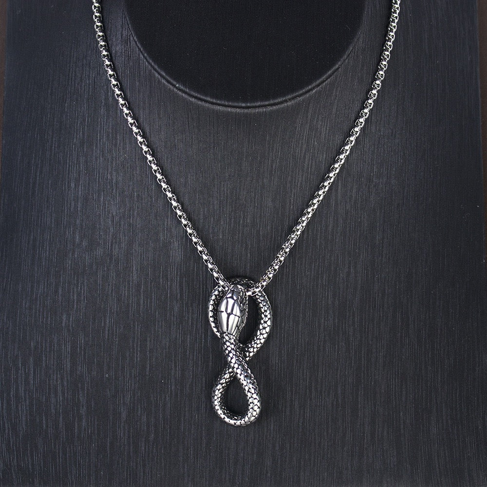 Stainless Steel Ouroboros Snake Necklace
