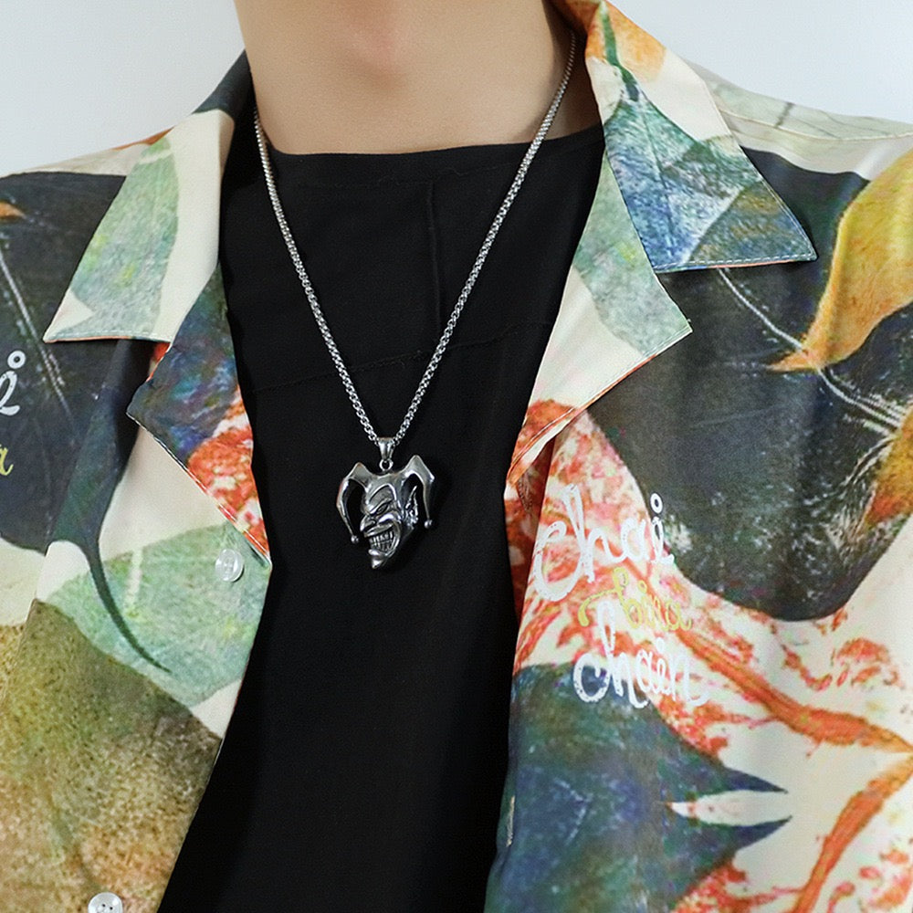 Stainless Steel Evil Clown Necklace